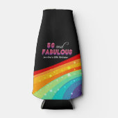 50 en Fabulous Chic Custom Rainbow Birthday Party Flesjeskoeler (Voorkant)