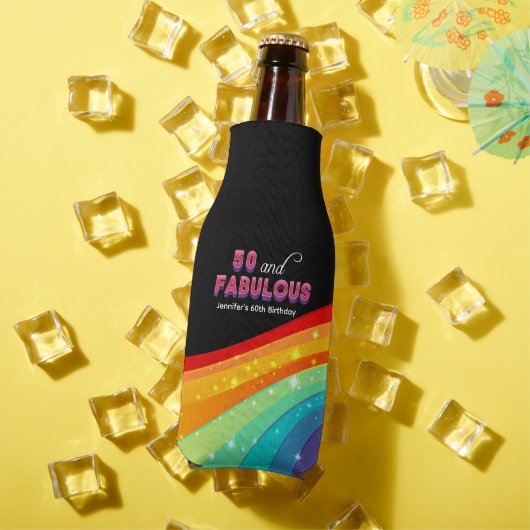 50 en Fabulous Chic Custom Rainbow Birthday Party Flesjeskoeler (Insitu Zomer)