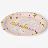 50 en Fabulous Chic Pink 50th Birthday Papieren Bordje (Gekanteld)