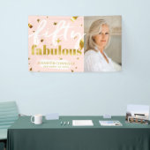 50 en Fabulous Chic Pink 50th Birthday Spandoek (Beurs)