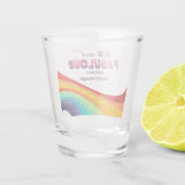 50 en Fabulous Chic Rainbow 50th Birthday Party Shot Glas (Achterkant)