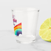 50 en Fabulous Chic Rainbow 50th Birthday Party Shot Glas (Rechts)