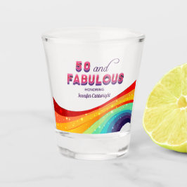 50 en Fabulous Chic Rainbow 50th Birthday Party Shot Glas