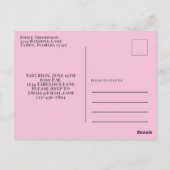 50 en Fabulous Chic Roze Partij Meisje Silhouet Briefkaart (Achterkant)
