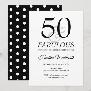 50 en Fabulous Classic Stippen 50ste Verjaardag Kaart