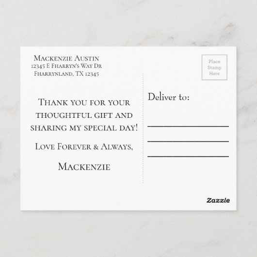 50 en Fabulous | Classy Gold Zwart-wit Briefkaart (Achterkant)