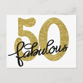 50 en Fabulous | Classy Gold Zwart-wit Briefkaart