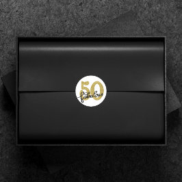 50 en Fabulous | Classy Gold Zwart-wit Ronde Sticker