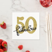 50 en Fabulous | Classy Gold Zwart-wit Servetten (Insitu)