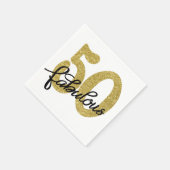 50 en Fabulous | Classy Gold Zwart-wit Servetten (Hoek)