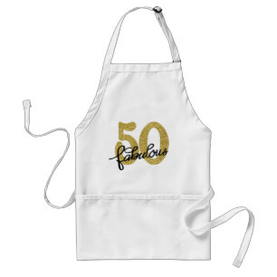 50 en Fabulous   Classy Gold Zwart-wit Standaard Schort