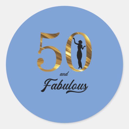 50 en Fabulous Classy Lady Ronde Sticker (Voorkant)
