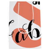 50 en Fabulous Coral Bold 50e Verjaardagsfeest Medium Cadeauzakje (Achterkant)