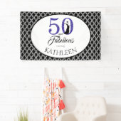 50 en Fabulous Custom 50th Birthday Spandoek (Insitu)