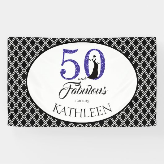 50 en Fabulous Custom 50th Birthday Spandoek (Horizontaal)