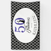 50 en Fabulous Custom 50th Birthday Spandoek (Verticaal)