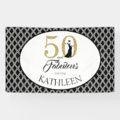 50 en Fabulous Custom 50th Birthday Spandoek (Horizontaal)
