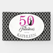 50 en Fabulous Custom 50th Birthday Spandoek (Horizontaal)
