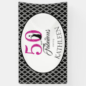 50 en Fabulous Custom 50th Birthday Spandoek (Verticaal)