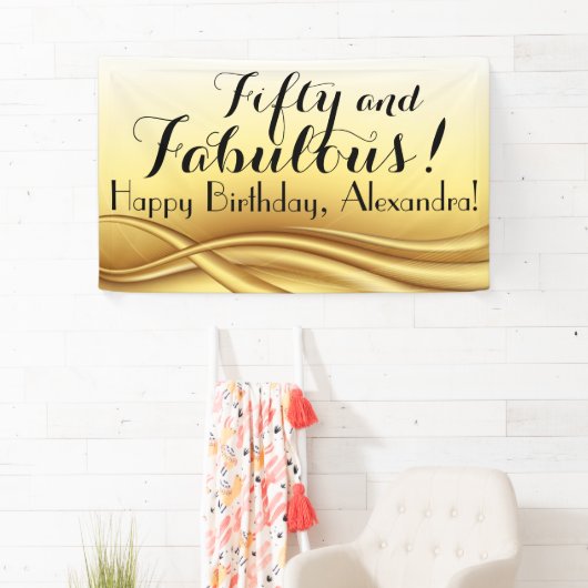 50 en Fabulous Custom 50th Verjaardagsfeest Spandoek (Insitu)