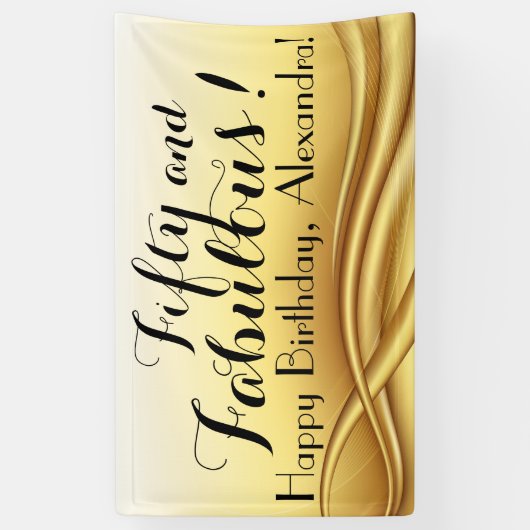 50 en Fabulous Custom 50th Verjaardagsfeest Spandoek (Verticaal)