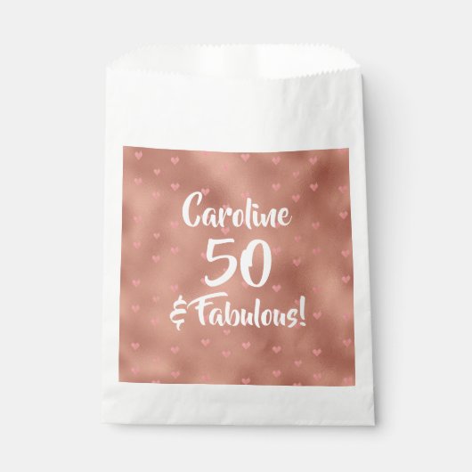 50 en Fabulous Custom Birthday Bedankzakje (Voorkant)