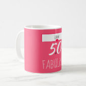 50 en Fabulous Custom Birthday Mok (Voorkant links)