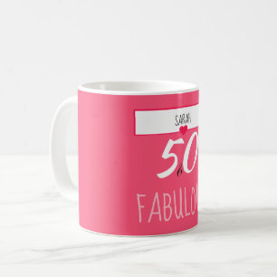 50 en Fabulous Custom Birthday Mok