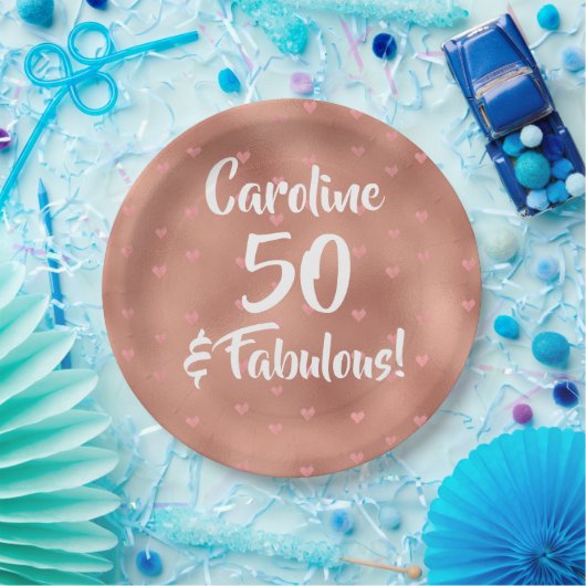 50 en Fabulous Custom Birthday Papieren Bordje (Feest)
