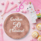 50 en Fabulous Custom Birthday Papieren Bordje (Feest)