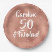 50 en Fabulous Custom Birthday Papieren Bordje (Voorkant)
