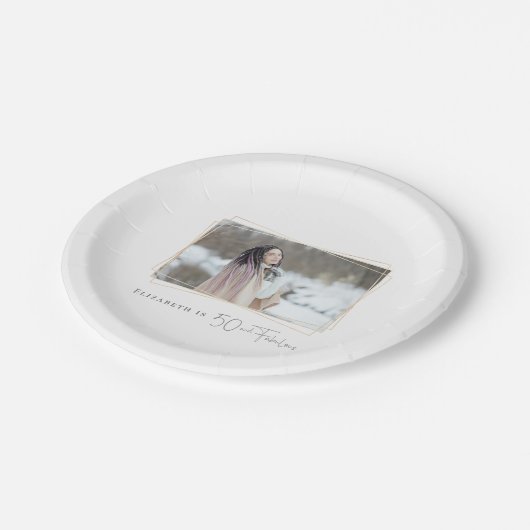 50 en Fabulous Custom Photo Papieren Bordje (Gekanteld)
