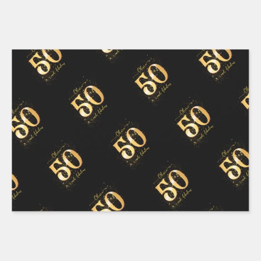 50 en Fabulous Custom Wrapping Paper (Voorkant 2)