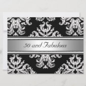 50. en Fabulous Damask Birthday Party Kaart (Voorkant)