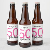 50 en Fabulous Dames 50th Birthday Party Bier Etiket (Flessen)