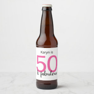 50 en Fabulous Dames 50th Birthday Party Bier Etiket