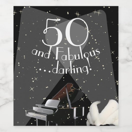 50 en Fabulous Darling Wijn Etiket (Enkel label)