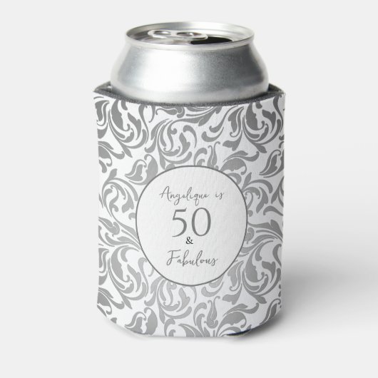 50- en Fabulous Decorative Silver Floral Pattern Blikjeskoeler (Blikje Achterkant)