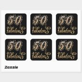 50 en Fabulous diamanten Royal Luxury design Vierkante Sticker (Vel)