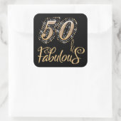50 en Fabulous diamanten Royal Luxury design Vierkante Sticker (Tas)