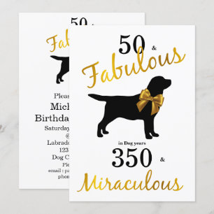 50 en Fabulous - Dog Years - Labrador Black Gold Kaart
