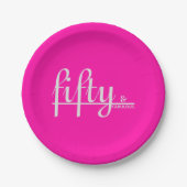 50 en FABULOUS Eenvoudig Elegant 50e verjaardag Papieren Bordje (Voorkant)