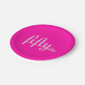 50 en FABULOUS Eenvoudig Elegant 50e verjaardag Papieren Bordje (Gekanteld)