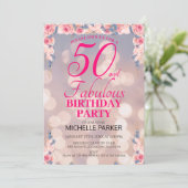 50 en Fabulous Elegant 50e Verjaardagsfeest Kaart (Staand voorkant)