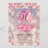 50 en Fabulous Elegant 50e Verjaardagsfeest Kaart (Voorkant / Achterkant)