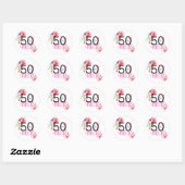 50 en Fabulous Elegant 50e Verjaardagsfeest Ronde Sticker (Vel)
