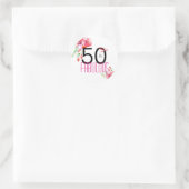 50 en Fabulous Elegant 50e Verjaardagsfeest Ronde Sticker (Tas)
