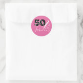 50 En Fabulous Elegant 50ste Roze Verjaardagsfeest Ronde Sticker (Tas)