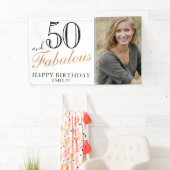 50 en Fabulous Elegant 50th Birthday Foto Spandoek (Insitu)