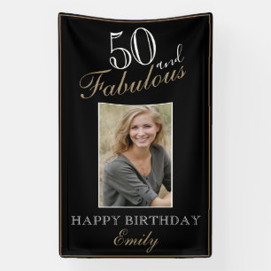 50 en Fabulous Elegant 50th Birthday Foto Spandoek